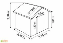 Grosfillex Abri De Jardin PVC Deco 11 (Rouge - Anthracite - Moka) 10 Grosfillex Abri De Jardin PVC Deco 11 (Rouge - Anthracite - Moka) -MON AMENAGEMENT JARDIN Soldes dimensions deco11 3d 1