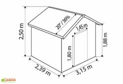 Grosfillex Abri De Jardin PVC Deco 7,53 M² -MON AMENAGEMENT JARDIN Soldes dimensions deco75 3d 1