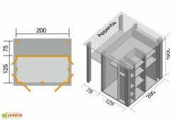 Abri De Jardin Bois Garten Q (200x200cm) -MON AMENAGEMENT JARDIN Soldes dimensions gartenq