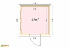 Abri De Jardin En Acier Galvanisé Porte Unique Luminato - 5,6 M² -MON AMENAGEMENT JARDIN Soldes dimensions luminato 2424