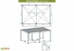 Pergola Bioclimatique Ombréa En Aluminium 4 X 6 M Autoportée - Blanche -MON AMENAGEMENT JARDIN Soldes dimensions pergola bioclimatique 4x6 ombrea 15 728868