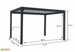 Pergola Bioclimatique Motorisée Aluminium Autoportée – Actual 4 X 3 M -MON AMENAGEMENT JARDIN Soldes dimensions pergola bioclimatique actual 4x3m