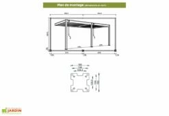 Pergola Bioclimatique Ombréa En Aluminium 4 X 6 M Adossée - Blanche -MON AMENAGEMENT JARDIN Soldes dimensions pergola bioclimatique adossee 4x6 ombrea 1