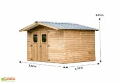 Abri De Jardin En Bois D’épicéa Traité Toit Bac Acier Therma – 7,58 M² -MON AMENAGEMENT JARDIN Soldes dimensions remise jardin bois therma