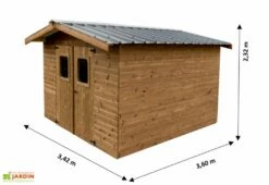 Abri De Jardin En Bois D’épicéa Traité Toit Bac Acier Thermabri – 9 M² 7 Abri De Jardin En Bois D’épicéa Traité Toit Bac Acier Thermabri – 9 M² -MON AMENAGEMENT JARDIN Soldes dimensions remise jardin bois thermabri 9 m 2