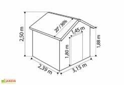 Grosfillex Abri De Jardin PVC Utility 7,5 10 Grosfillex Abri De Jardin PVC Utility 7,5 -MON AMENAGEMENT JARDIN Soldes dimensions utility75 3d