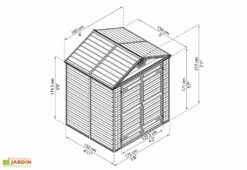 Abri De Jardin Skylight 2,8 M² Ambre | Palram - Canopia -MON AMENAGEMENT JARDIN Soldes dimensons abri jardin skylight amber 702396 palram