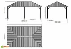 Tonnelle En Aluminium Autoportée 6 X 3,5 M Avec Toiture Acier - Marsala -MON AMENAGEMENT JARDIN Soldes dimesions tonnelle aluminium sojag sj09700 6x4m