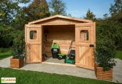 Abri De Jardin En Bois Douglas 28 Mm – 6,33 M² : 2,19 X 2,89 M 11 Abri De Jardin En Bois Douglas 28 Mm – 6,33 M² : 2,19 X 2,89 M -MON AMENAGEMENT JARDIN Soldes double porte cabane jardin bois douglas 28mm 5m2 dommar habrita