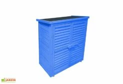 Ensemble De Meubles De Jardin En Bois Lasuré Bleu (4 Pièces) -MON AMENAGEMENT JARDIN Soldes ensemble meubles jardin bois lasure bleu 4 pieces 2