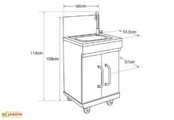 Évier Extérieur Pour Barbecues Fidgi 3 Et 4 - L 60 X L 57 X H 114 Cm -MON AMENAGEMENT JARDIN Soldes evier fidgi 1