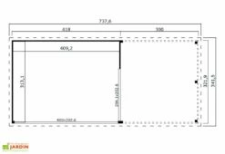 Extension De Toit En Bois D’épicéa Brut Pour Domeo 3 Et 4 - 9,6 M² 5 Extension De Toit En Bois D’épicéa Brut Pour Domeo 3 Et 4 - 9,6 M² -MON AMENAGEMENT JARDIN Soldes extension domeo 3 et 4 plan dimensions