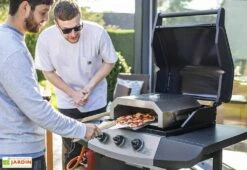 Four à Pizza Pour Barbecue Gaz Et Charbon De Bois En Acier 35 X 40 Cm -MON AMENAGEMENT JARDIN Soldes four pizza barbecue gaz chabron bois acier la hacienda