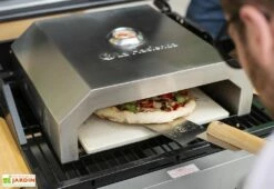 Four à Pizza Pour Barbecue Gaz Et Charbon De Bois En Acier 35 X 40 Cm -MON AMENAGEMENT JARDIN Soldes four pizza barbecue gaz chabron bois acier la hacienda 3