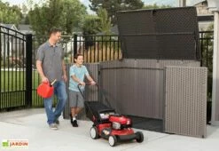 Lifetime Coffre De Rangement Extérieur En Résine Effet Bois - 2407 L 11 Lifetime Coffre De Rangement Extérieur En Résine Effet Bois - 2407 L -MON AMENAGEMENT JARDIN Soldes grand coffre rangement exterieur effet bois