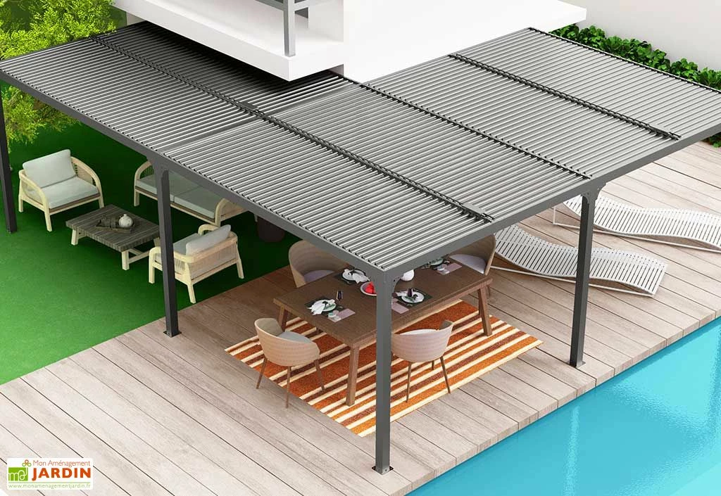 Pergola Bioclimatique Lames Orientables En Aluminium 32,63 M² 4 Pergola Bioclimatique Lames Orientables En Aluminium 32,63 M² – Image 2