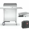 Plancha électrique En Inox Avec Couvercle Amovible + Chariot Fermé Et Housse De Protection -MON AMENAGEMENT JARDIN Soldes housse couvercle plancha