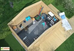 Abri De Jardin En Bois D’Épicéa Brut Shelty+ 11 M² 8 Abri De Jardin En Bois D’Épicéa Brut Shelty+ 11 M² -MON AMENAGEMENT JARDIN Soldes interieur abri jardin bois chalet