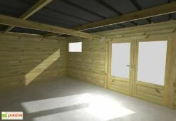 Abri De Jardin En Bois De Pin Traité Et Toiture Bac Acier – 17,64 M² 7 Abri De Jardin En Bois De Pin Traité Et Toiture Bac Acier – 17,64 M² -MON AMENAGEMENT JARDIN Soldes interieur abri jardin double porte vitree