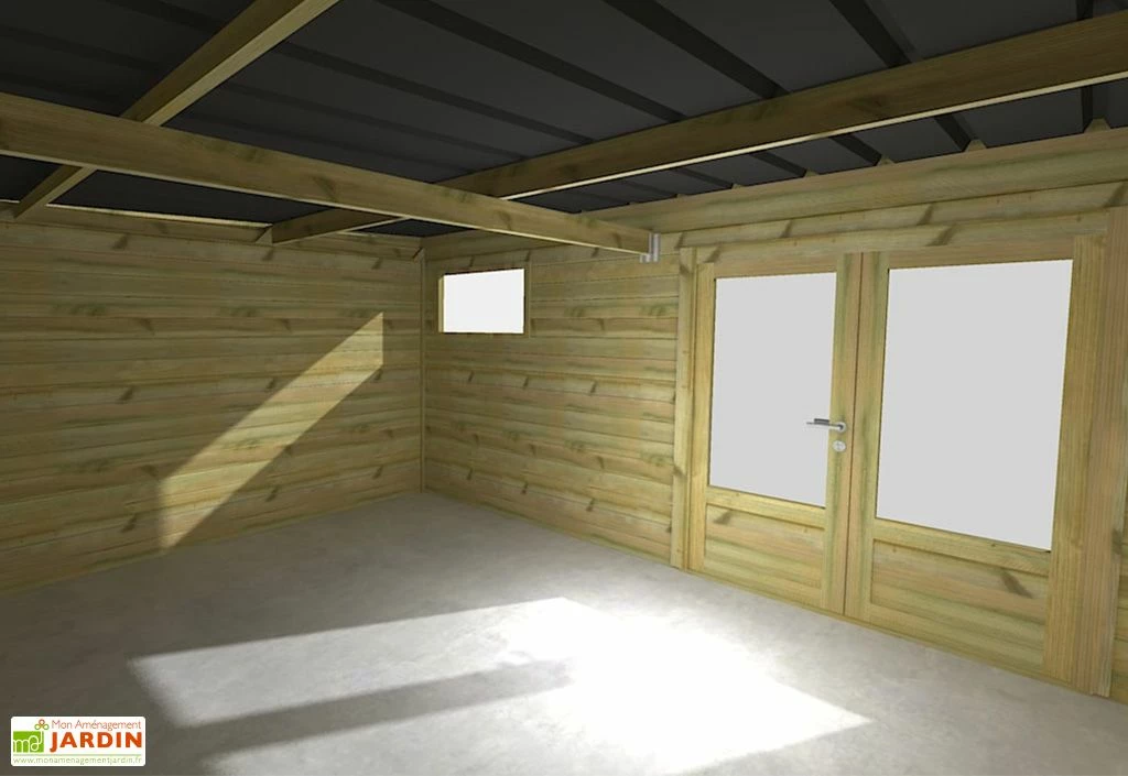 Abri De Jardin En Bois De Pin Traité Et Toiture Bac Acier – 17,64 M² 5 Abri De Jardin En Bois De Pin Traité Et Toiture Bac Acier – 17,64 M² – Image 3