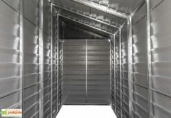 Armoire De Jardin En Acier Galvanisé 124 X 295 Cm -MON AMENAGEMENT JARDIN Soldes interieur remise jardin acier galvanise anthracite 1