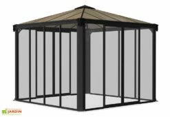 Jardin D’Hiver En Aluminium Et Polycarbonate 13 M² – LEDRO 3600 -MON AMENAGEMENT JARDIN Soldes jardin hiver gris anthracite gazebo carre 360cm ledro3600 5