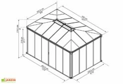 Jardin D’Hiver En Aluminium Et Polycarbonate 13 M² – LEDRO 4300 -MON AMENAGEMENT JARDIN Soldes jardin hiver gris anthracite gazebo carre 430cm ledro4300 1