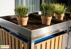 Cache Poubelle Extérieur Double Inox Imitation Bois – 2x 240 Litres 11 Cache Poubelle Extérieur Double Inox Imitation Bois – 2x 240 Litres -MON AMENAGEMENT JARDIN Soldes jardiniere cache poubelle westmann wmhhwtc 51