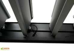 Pergola Bioclimatique Motorisée Adossée En Alu Noir – Actual 4 X 3 M -MON AMENAGEMENT JARDIN Soldes lames orientables motorisees pergola bioclimatique 4x3 1