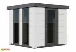 Abri De Jardin En Acier Galvanisé Porte Unique Luminato - 5,6 M² -MON AMENAGEMENT JARDIN Soldes luminato 2424 blanc blanc