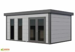 Abri De Jardin En Acier Galvanisé Double Porte Luminato - 19,2 M² -MON AMENAGEMENT JARDIN Soldes luminato 5436 gris