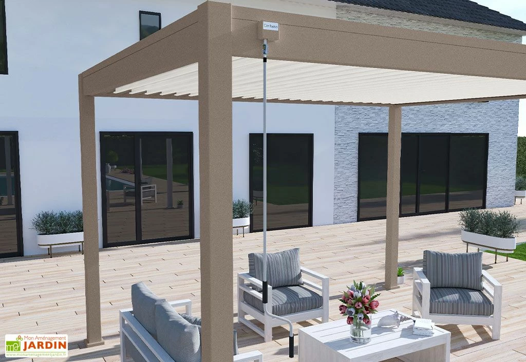 Pergola Bioclimatique Ombréa En Aluminium 3 X 4 M Autoportée - Taupe 8 Pergola Bioclimatique Ombréa En Aluminium 3 X 4 M Autoportée - Taupe – Image 6