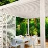 Panneau Brise-vue En Aluminium Pour Pergola Ombréa 1,3 M -MON AMENAGEMENT JARDIN Soldes panneau brise vue jardin blanc angle 1