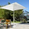 Parasol En Aluminium Laqué Et Toile En Oléfine 250 X 250 Cm - Eolo -MON AMENAGEMENT JARDIN Soldes parasol aluminium laque eolo blanc terrasse