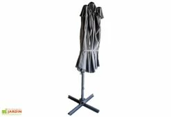 Parasol Déporté 3 Têtes 4,6 M En Aluminium Et Toile Grise - Deporwide -MON AMENAGEMENT JARDIN Soldes parasol deporte aluminium grande toile grise 460cm
