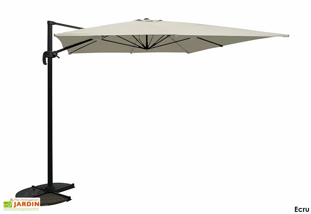 Parasol Déporté Carré En Aluminium Et Polyester 3,2 X 3,2 M 4 Parasol Déporté Carré En Aluminium Et Polyester 3,2 X 3,2 M – Image 2