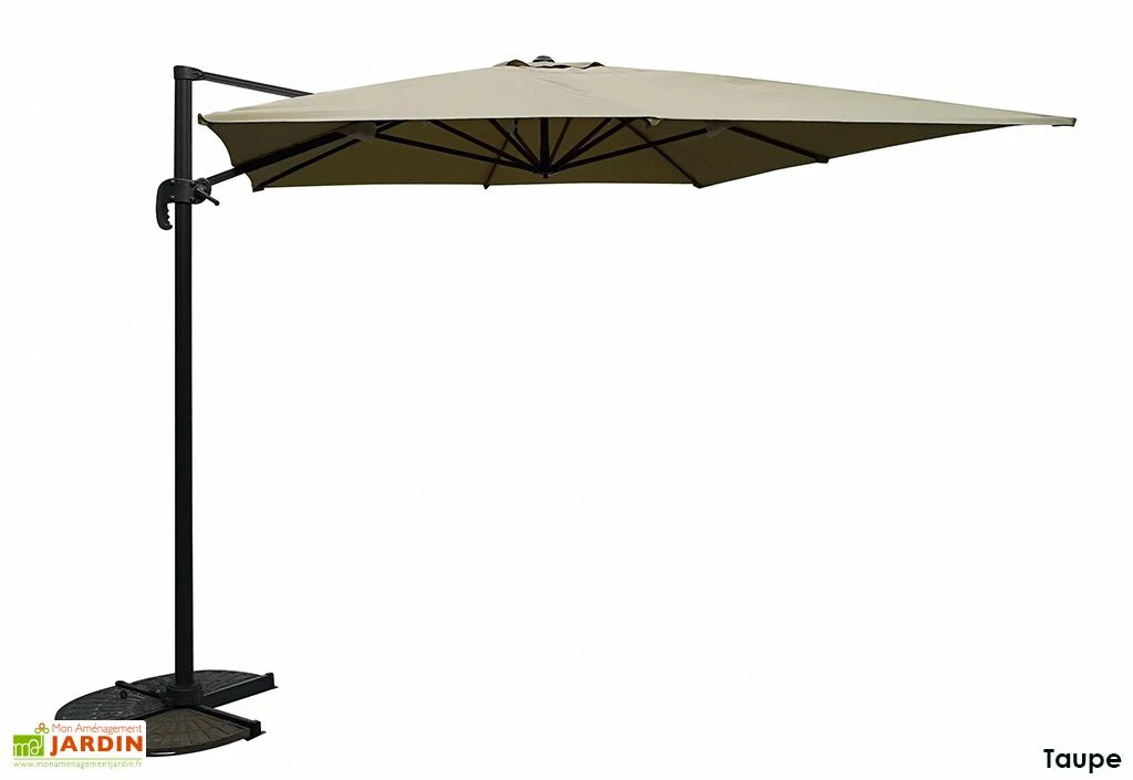 Parasol Déporté Carré En Aluminium Et Polyester 3,2 X 3,2 M 6 Parasol Déporté Carré En Aluminium Et Polyester 3,2 X 3,2 M – Image 4