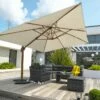 Parasol Déporté En Aluminium Et Polyester Sevilla 3 X 4 M -MON AMENAGEMENT JARDIN Soldes parasol deporte aluminium polyester sevilla 3 4 m 1