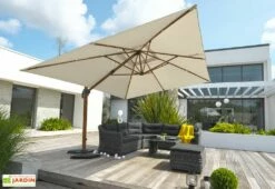 Parasol Déporté En Aluminium Et Polyester Sevilla 3 X 4 M