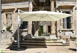Parasol Déporté à LED En Aluminium Et Polyester Capeo 3 X 3 M -MON AMENAGEMENT JARDIN Soldes parasol deporte led aluminium polyester capeo 3x3 m