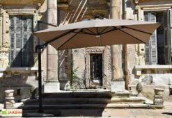 Parasol Déporté à LED En Aluminium Et Polyester Capeo 3 X 3 M