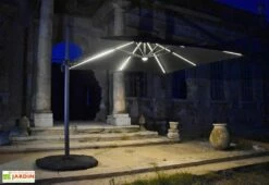 Parasol Déporté à LED En Aluminium Et Polyester Capeo 3 X 3 M -MON AMENAGEMENT JARDIN Soldes parasol deporte led aluminium polyester capeo 3x3 m 6