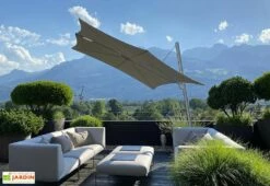Parasol Déporté 250 Cm - Spectra Incliné Toile Solidum -MON AMENAGEMENT JARDIN Soldes parasol deporte spectra carre 250cm umbrosa 1