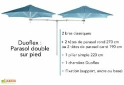 Bras Classique En Aluminium Pour Parasol Paraflex - 1,85 M -MON AMENAGEMENT JARDIN Soldes parasol double pied bras classique umbrosa