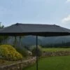 Parasol Rectangulaire 3 Têtes 4,6 M En Aluminium Et Toile Grise - Wide -MON AMENAGEMENT JARDIN Soldes parasol droit 3 tetes aluminium toile polyester gris 465cm 2
