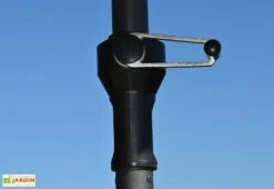 Parasol Rectangulaire 3 Têtes 4,6 M En Aluminium Et Toile Taupe - Wide -MON AMENAGEMENT JARDIN Soldes parasol droit 3 tetes aluminium toile polyester taupe 465cm 1