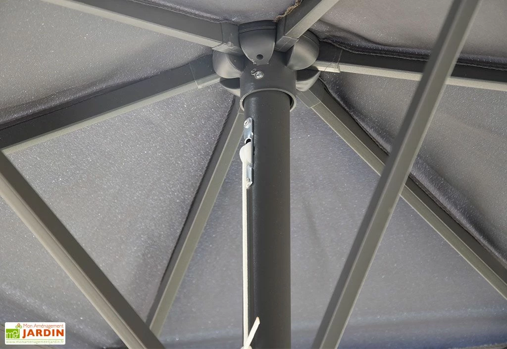 Parasol Droit 3 M Aluminium Toile Avec Aération – Canopy Gris 7 Parasol Droit 3 M Aluminium Toile Avec Aération – Canopy Gris – Image 5