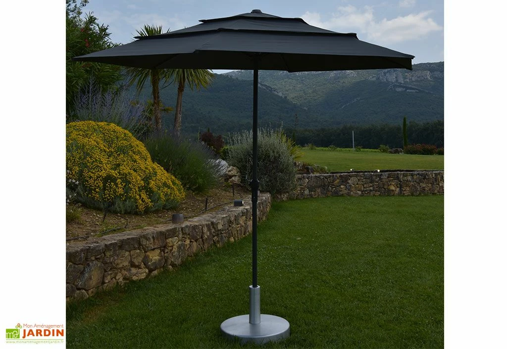 Parasol Droit 3 M Aluminium Toile Avec Aération – Canopy Gris 3 Parasol Droit 3 M Aluminium Toile Avec Aération – Canopy Gris