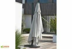 Parasol Déporté En Aluminium Et Polyester Gris 4x3m Sevilla -MON AMENAGEMENT JARDIN Soldes parasol en aluminium 5