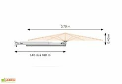 Parasol Mural à Bras Télescopique Ø 2,70 M – Qualité Professionnelle -MON AMENAGEMENT JARDIN Soldes parasol mural prostor